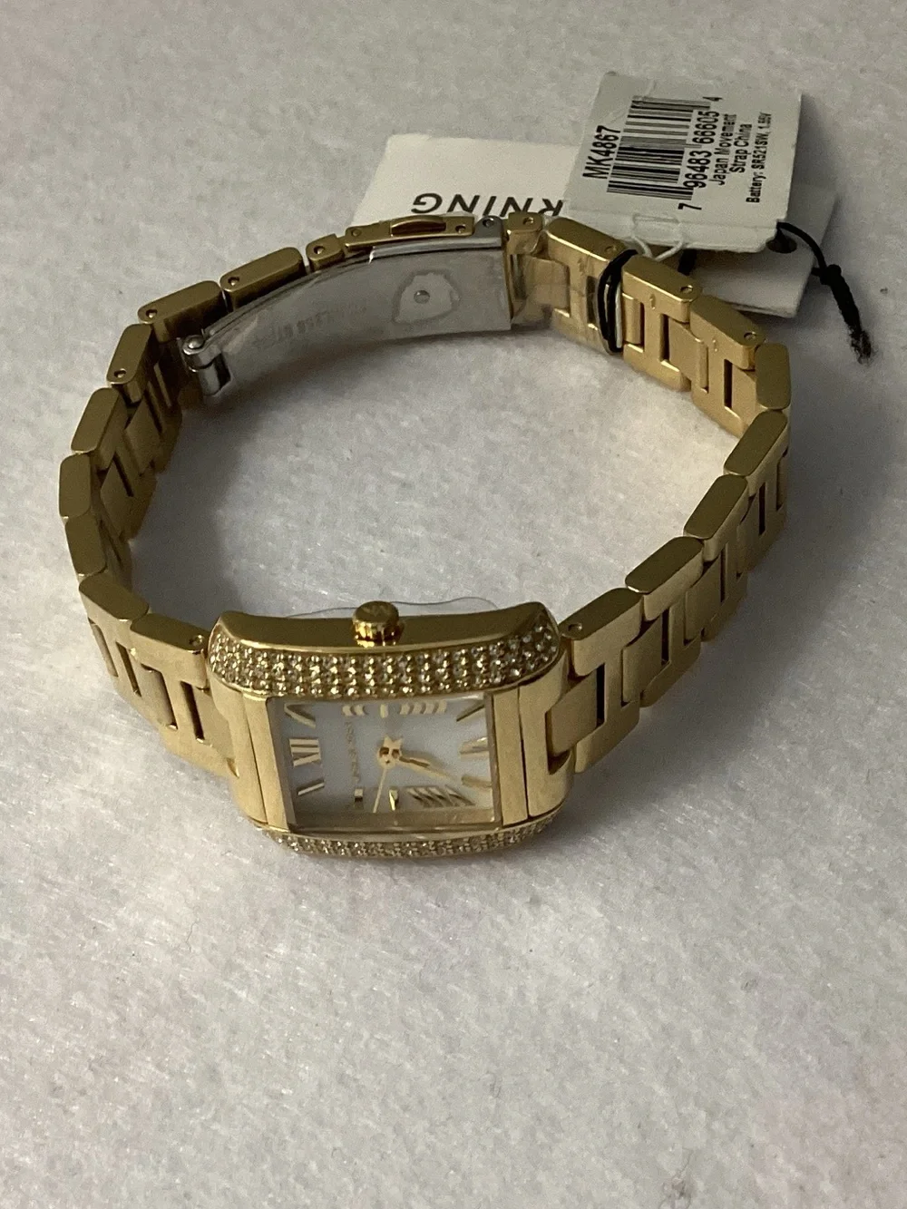 Michael Kors Mini Emery Pavé Gold-Tone Stainless Steel Watch 22mm